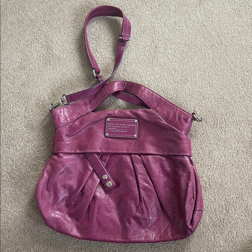 Marc by Marc Jacobs Magenta Leather Shoulder Bag